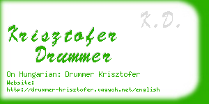 krisztofer drummer business card